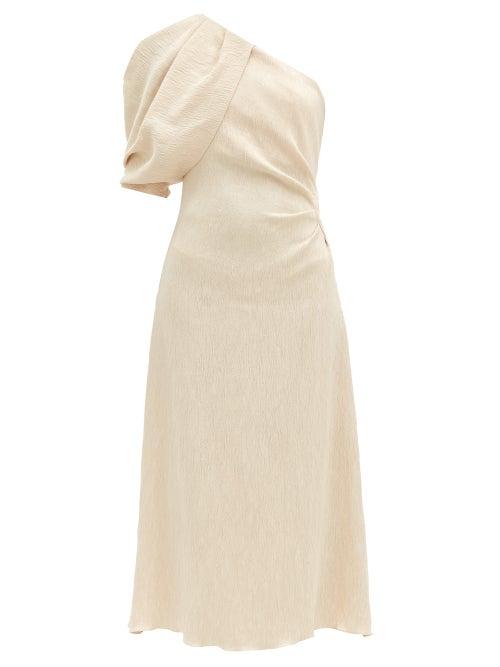 Matchesfashion.com Johanna Ortiz - Removable-sleeve Cotton-cloqu Dress - Womens - Cream
