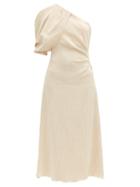 Matchesfashion.com Johanna Ortiz - Removable-sleeve Cotton-cloqu Dress - Womens - Cream