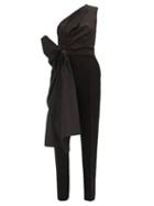 Matchesfashion.com Roksanda - Lea One-shoulder Bow Cady Jumpsuit - Womens - Black