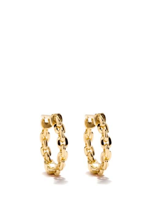 Lizzie Mandler - 18kt Gold Chain Hoop Earrings - Womens - Yellow Gold