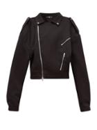 Matchesfashion.com Edward Crutchley - Oversized Wool Biker Jacket - Womens - Black