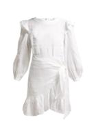 Matchesfashion.com Isabel Marant Toile - Telicia Ruffle Trim Linen Dress - Womens - White