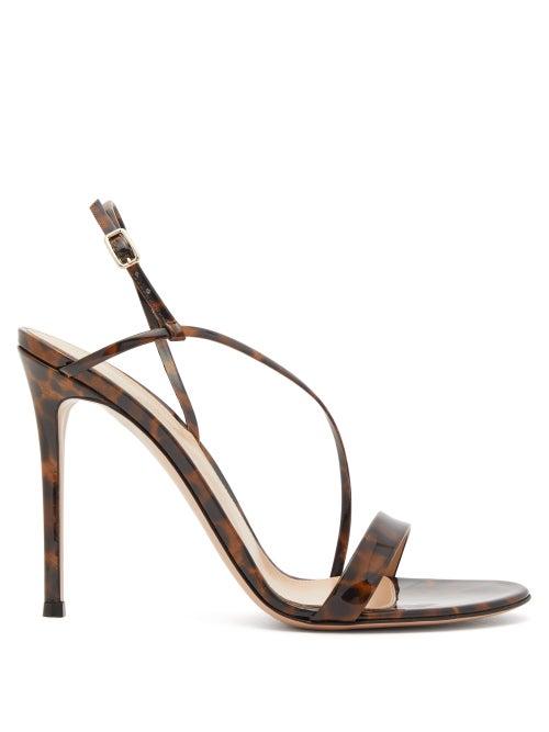 Matchesfashion.com Gianvito Rossi - Venice 85 Leopard-print Patent-leather Sandals - Womens - Leopard