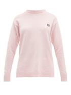 Matchesfashion.com Loewe - Anagram Embroidered Wool Sweater - Womens - Pink