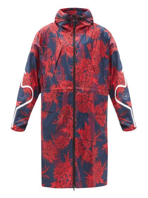 Matchesfashion.com Adidas By Stella Mccartney - Floral-print Recycled-ripstop Windbreaker Jacket - Womens - Blue Multi
