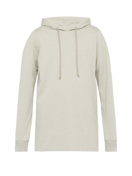 Matchesfashion.com Rick Owens - Longline Cotton Hooded Sweatshirt - Mens - Beige