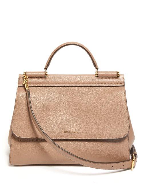 Matchesfashion.com Dolce & Gabbana - Sicily Small Leather Bag - Womens - Dusty Pink