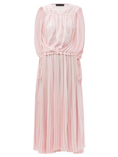 Matchesfashion.com Proenza Schouler - Drop-waist Gathered-jersey Maxi Dress - Womens - Pink