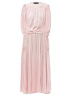 Matchesfashion.com Proenza Schouler - Drop-waist Gathered-jersey Maxi Dress - Womens - Pink