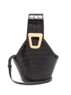 Matchesfashion.com Danse Lente - Johnny Xs Crocodile-effect Leather Bucket Bag - Womens - Black