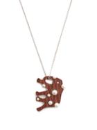 Matchesfashion.com Marc Alary - Diamond, Pearl & White Gold Necklace - Womens - Brown