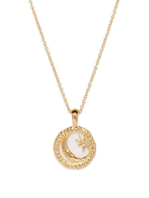 Azlee - Petit Cosmic Diamond & 18kt Gold Necklace - Womens - Yellow Gold