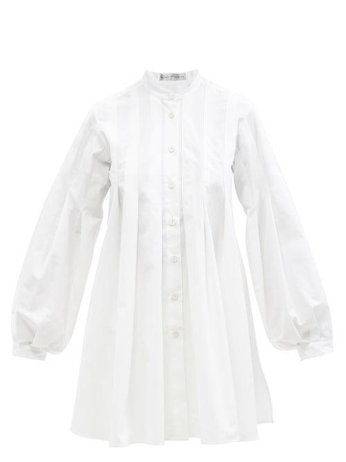 Ladies Rtw Palmer//harding - Courageous Hearts Balloon-sleeve Cotton Tunic Top - Womens - White