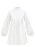 Ladies Rtw Palmer//harding - Courageous Hearts Balloon-sleeve Cotton Tunic Top - Womens - White