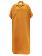 Matchesfashion.com Raey - Patch-pocket Linen Smock Dress - Womens - Bronze
