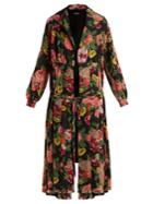 Junya Watanabe Wool-knit Floral-print Georgette Dress