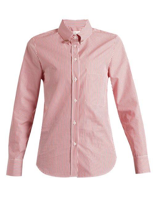 Matchesfashion.com Golden Goose Deluxe Brand - Janice Point Collar Striped Cotton Shirt - Womens - Red Multi