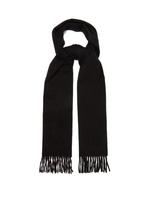 Matchesfashion.com Paul Smith - Fringed Brushed Cashmere Scarf - Mens - Black