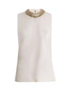 Goat Fig Bead-embellished Sleeveless Wool Top