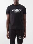 Versace - Greca-print Cotton-jersey T-shirt - Mens - Black White