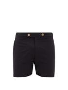 Matchesfashion.com Apnee - Enzo Buttoned Swim Shorts - Mens - Black