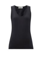 Matchesfashion.com Jil Sander - Scoop-neck Cotton-blend Jersey Tank Top - Womens - Navy