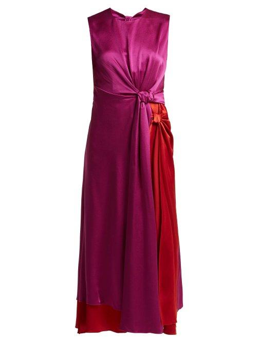 Matchesfashion.com Roksanda - Nyimi Knotted Silk Dress - Womens - Pink