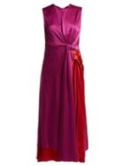 Matchesfashion.com Roksanda - Nyimi Knotted Silk Dress - Womens - Pink