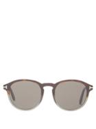 Matchesfashion.com Tom Ford Eyewear - Round Acetate Sunglasses - Mens - Brown