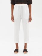 Loup Charmant - Beach Cropped Linen Relaxed-fit Trousers - Womens - White