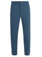 Prada Turned-up Cuff Wool Mohair-blend Trousers
