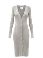 Ladies Rtw Galvan - Rhea Rib-knitted Cardigan Dress - Womens - Silver