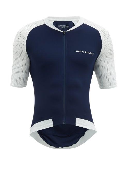 Matchesfashion.com Caf Du Cycliste - Dalida Stretch Jersey Cycle Top - Mens - Navy Multi