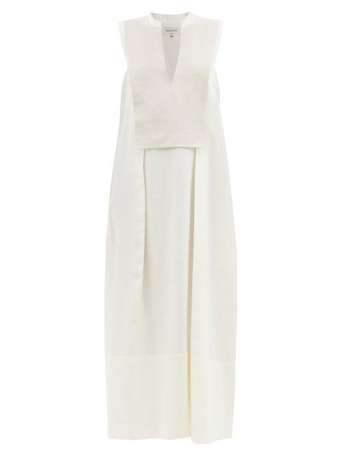 Ladies Beachwear Zeus + Dione - Chios Sleeveless Linen Kaftan Dress - Womens - Ivory