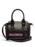 Matchesfashion.com Balenciaga - Monday Logo Print Leather Bowling Bag - Womens - Black Multi