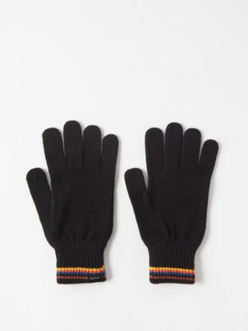 Paul Smith - Artist Stripe-cuff Wool Gloves - Mens - Black