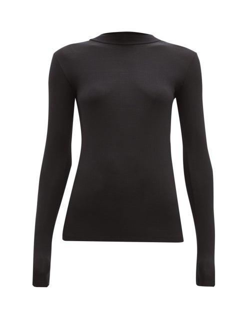 Matchesfashion.com Vaara - Evelyn Ribbed High Neck Top - Womens - Black