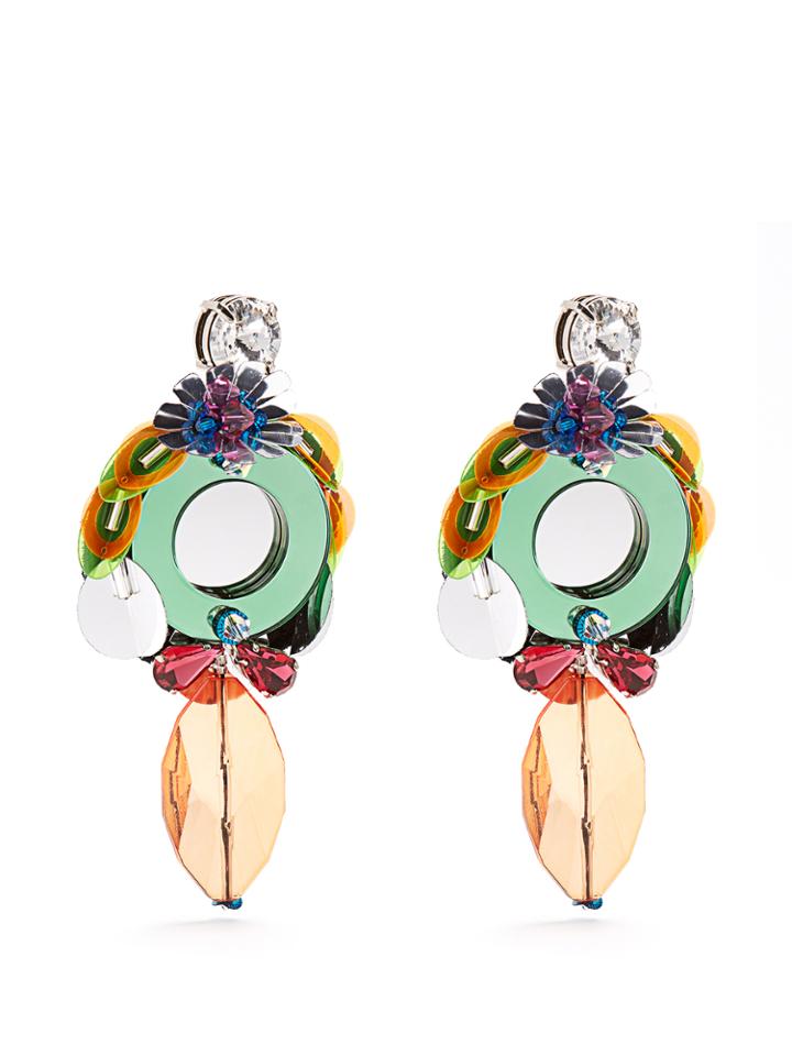 Miu Miu Flower-drop Clip-on Earrings