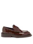 Matchesfashion.com Martine Rose - Volcano Patent-leather Penny Loafers - Womens - Brown