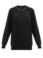 Ladies Rtw Givenchy - Chain-embellished Cashmere Sweater - Womens - Black
