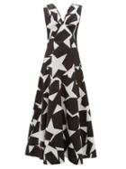 Matchesfashion.com Colville - Star Print Cotton Maxi Dress - Womens - Black White