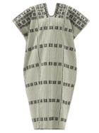Matchesfashion.com Pippa Holt - No.268 Embroidered Striped Cotton Kaftan - Womens - Khaki