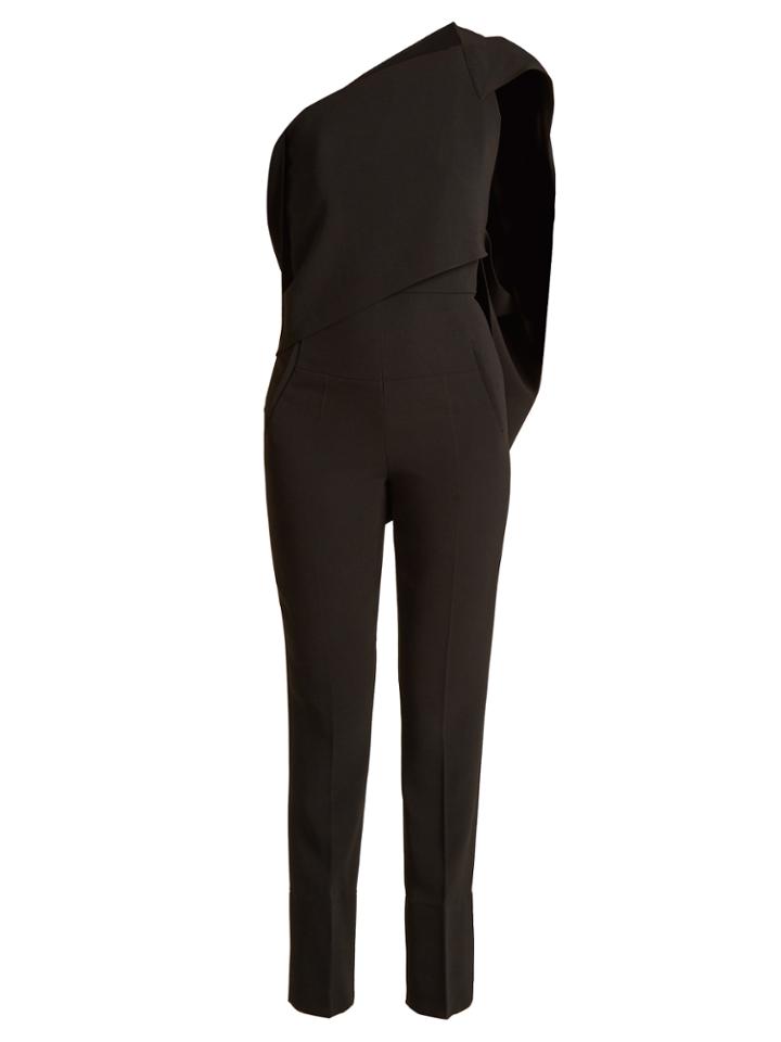 Roland Mouret Carlton Asymmetric Slim-leg Cady Jumpsuit