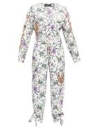 Matchesfashion.com Isabel Marant - Gigi Embroidered Floral-print Jumpsuit - Womens - White Multi