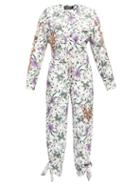 Matchesfashion.com Isabel Marant - Gigi Embroidered Floral-print Jumpsuit - Womens - White Multi