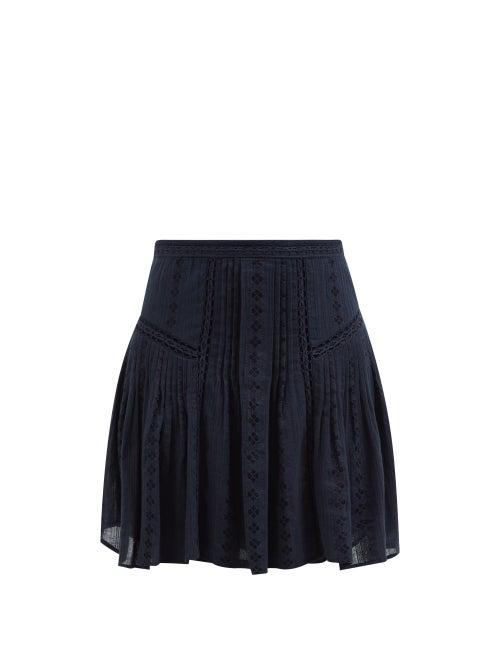 Isabel Marant Toile - Jorena Embroidered-voile Skirt - Womens - Black