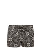 Matchesfashion.com Dolce & Gabbana - Geometric Tile-print Swim Shorts - Mens - Blue Multi