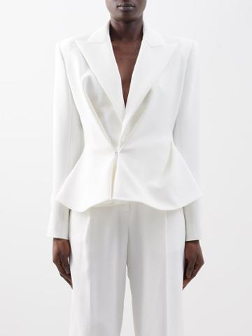 Alexandre Vauthier - Twist-drape Crepe Jacket - Womens - Off White