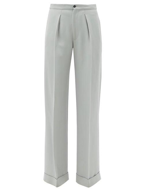 Matchesfashion.com Connolly - Tailored Wide-leg Cotton Trousers - Womens - Grey