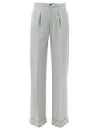 Matchesfashion.com Connolly - Tailored Wide-leg Cotton Trousers - Womens - Grey